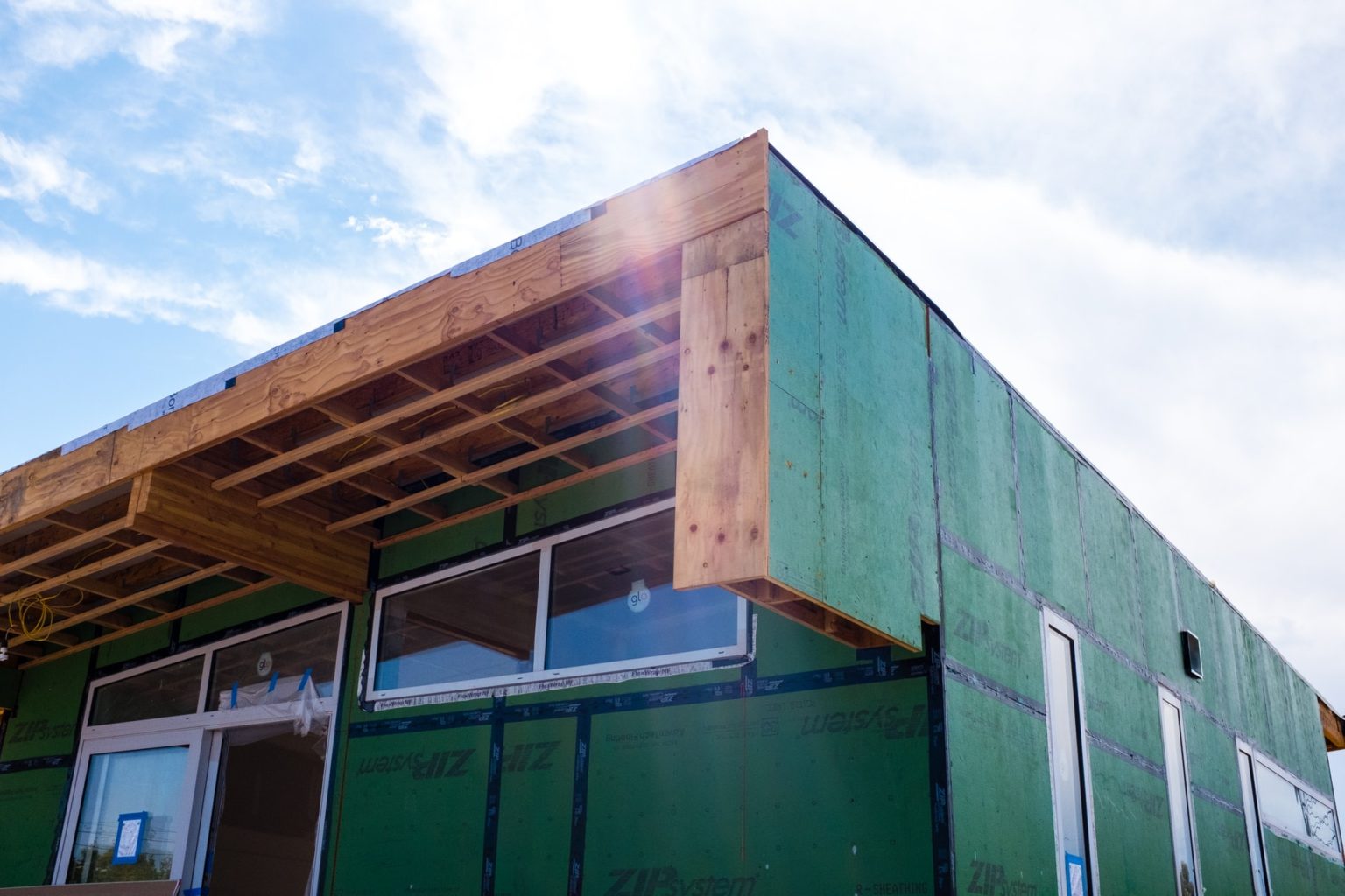 a building with a roof