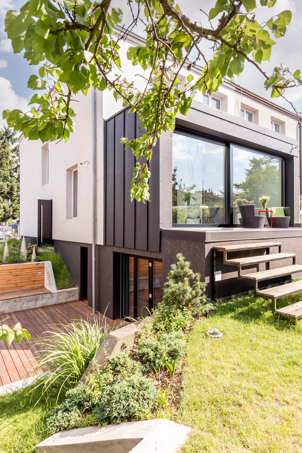 a house with a large window