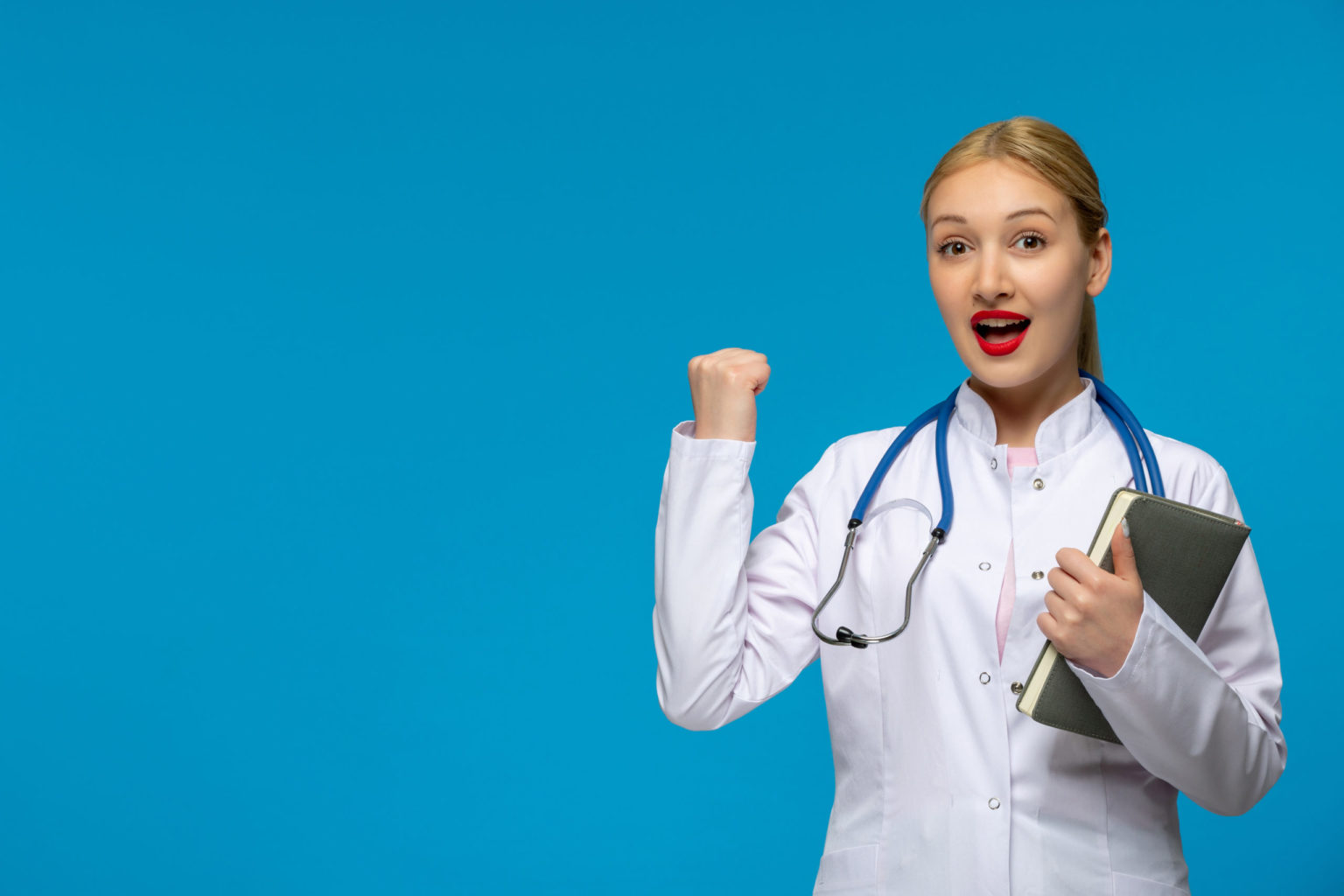 a person wearing a stethoscope around the neck