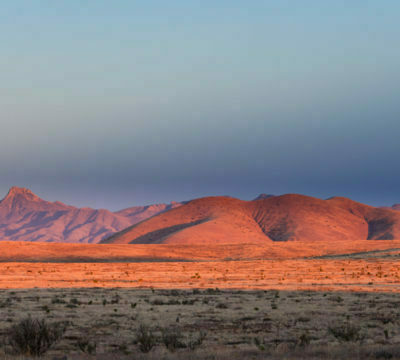 Sunset light high desert landscape New Mexico US